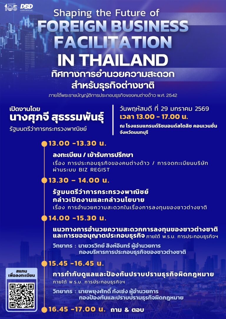กรมพัฒนาธุรกิจการค้า พร้อมเดินหน้า ‘อำนวยความสะดวกนักลงทุนต่างชาติและสร้างบรรยากาศการลงทุนที่ดี’