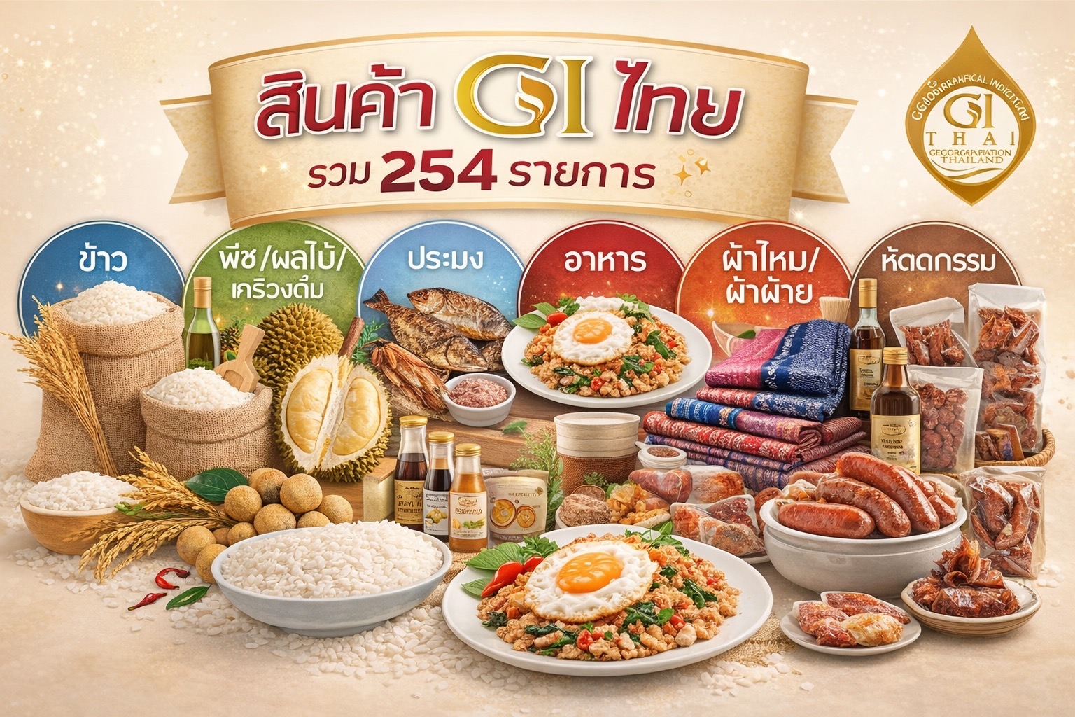 กรมทรัพย์สินทางปัญญา เผยผลสำเร็จ พา GI ไทยเติบโตต่อเนื่อง ตั้งเป้าสร้างมูลค่าเพิ่มอีก 2,000 ล้านบาท ในปี 2569